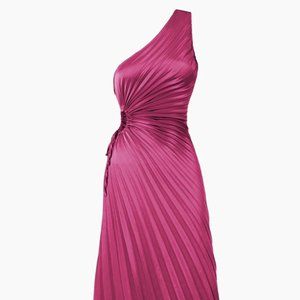 NWT Commense Bold In Pleat Satin Cutout Long Dress (XL)